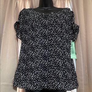 Sarah Michelle Paris Black and White Polka Dot Women's Top